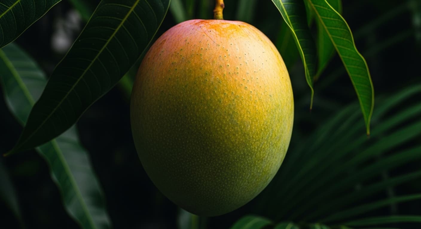 Farmer with mangoes